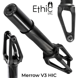 Ethic DTC Merrow V3 Stunt-Scooter CNC Light Roller Gabel HIC Nur 222g Schwarz