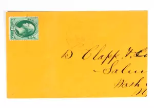 Hudson River, R.P.O., 3c green banknote tied on orange cover. - Picture 1 of 1