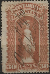 Canada 1870 Van Dam #OL49 30c red, Ontario Law Stamp, used - Picture 1 of 1