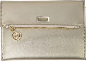 Lilly Pulitzer Women'S Vegan Leather Gold Clutch Purse, Travel Wallet with Pocke - Picture 1 of 12