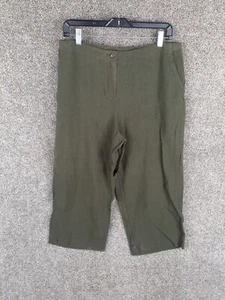 J.Jill Capri Pant Womens M Petite Moss Green Linen Blend High Rise Pockets NWT - Picture 1 of 13