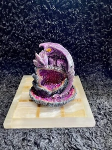 Pink Dragon With Crystals Incense Burner (D1) - Picture 1 of 6