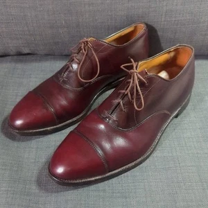 Alden Burgundy Leather Oxford Cap Toe Shoes Mens Size 10 Business Dress Classic  - Picture 1 of 9