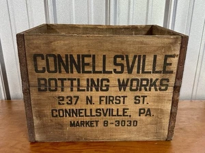 Connellsville Bottling Works Yough Brewing Antique Advertising Wood Sign Crate - Picture 1 of 8
