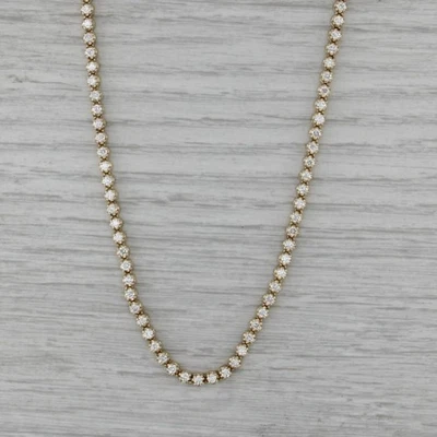 Collar de tenis de diamantes cultivados en laboratorio de 4,75 quilates de oro amarillo de 14 k de 19" 3 mm VS2 Foto 1 de 4