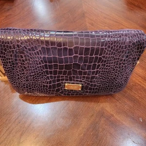 Nine West Fold Over Purple Clutch W/Top Handle Interior & Exterior Pockets - Picture 1 of 13