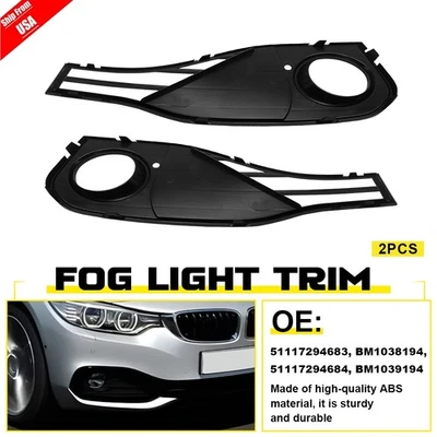 Fog Lamp Light Cover Insert Grill Grille Fits BMW 428i 435i 430i 440i 2014-2020 Foto 1 de 4