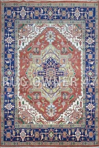 Traditional Geometric Handmade Home Decor Hand-Knotted 9X12 Wool Area Rug 18127 - Picture 1 of 9