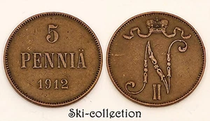 5 Peniques 1912. Finlande. Imperio Rusa, Nicolas II ° . Cobre - Picture 1 of 1