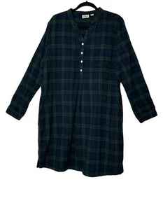LL Bean Hemdblusenkleid Damen Large grün Button Down Flanell Tartan kariert kuschelig - Bild 1 von 9