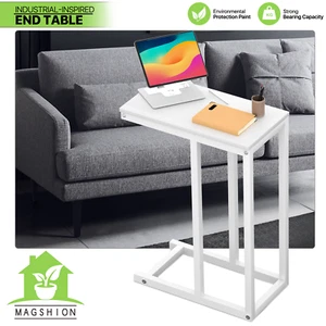 C Shaped Sofa Side End Table Home Bed Coffee Tray Desk Laptop Holder Living Room - Picture 1 of 11