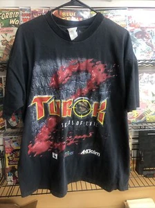 Vintage Video Game T Shirt L Turok 2 Seeds of Evil Nintendo N64 Promo Akklaim - Picture 1 of 10