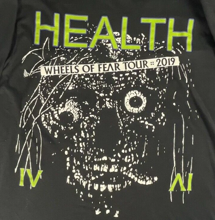 Camiseta Health Wheels of Fear Tour 2019 XL Alien Body IV Doble Cara Tour Fechas Foto 1 de 4