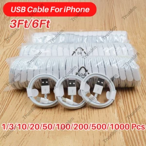 USB Charger Cable Lot For iPhone 14 13 12 11 Pro XR XS X 6 7 8 SE Charging Cord - Picture 1 of 10