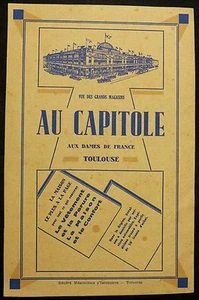 Carte publicitaire AU CAPITOLE. Aux Dames de France. Toulouse - Picture 1 of 1