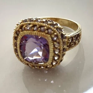 ๐ UTC Designer Amethyst 14K Over Sterling Silver Ring Size 9.5 ๐ - Picture 1 of 6