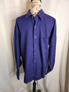 Van Heusen dunkelblau Satin gestreift tailliert Anzughemd Herren Größe 17,5, 34/35, XL - Bild 1 von 6