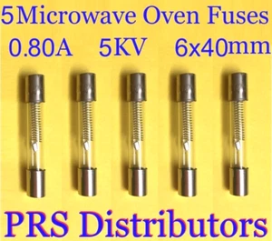 MICROWAVE OVEN High Voltage FUSES 0.80A 5KV 6X40mm 5 pieces USA SELLER - Picture 1 of 3