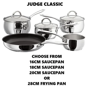 JUDGE CLASSIC PAN SELECTION CHOOSE 1 SAUCEPAN OR 1 NON STICK FRYING PAN - Picture 1 of 14