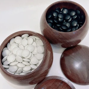 Juego de tabla Go de madera con 178 piedras blancas y 178 negras, 8 mm de grosor, usado - Imagen 1 de 13