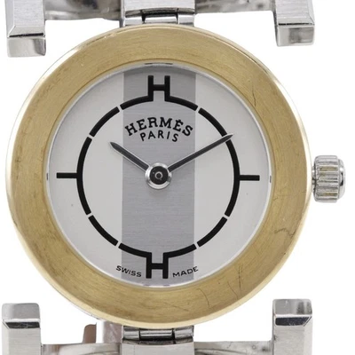 HERMES PA1.220 paprika Watches WhiteDial Stainless Steel/leather Quartz An... — 第 1/4 张图片