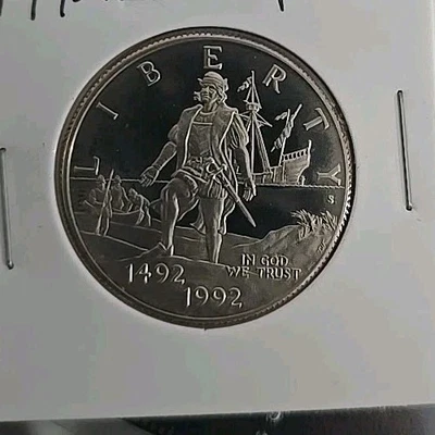 1992-S Proof Columbus 500 Year Commemorative Half Dollar Uncirc Coin - Image 1 of 2
