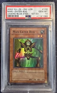 Man-Eater Bug *PSA 10* 1st Edition *LOB-108* Super Rare *2002* Vintage * Yugioh - Picture 1 of 2