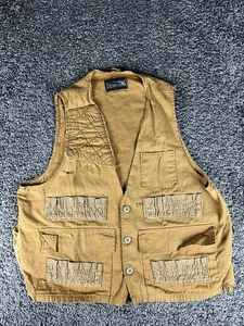 Vintage Sears Canvas Hunting Vest Mens As Is Worn 70s READ FLAWS Size Large - Picture 1 of 8