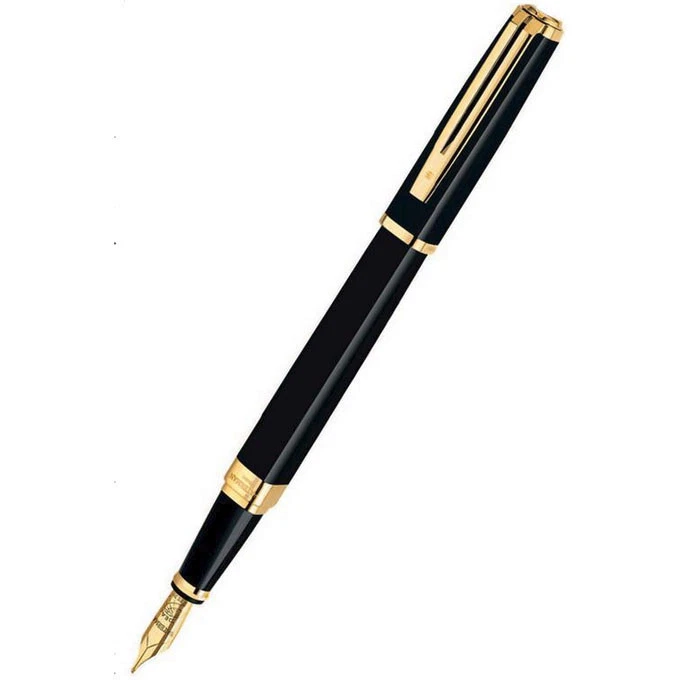 Pluma Estilográfica Waterman Exception Delgada Negra y Dorada Oro 18k F Pt En Caja 1738881 Foto 1 de 1