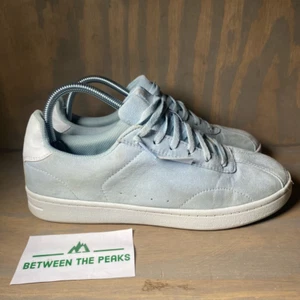Champion Womens 9 Rally Court Sneakers Shoe Blue Suede White Low Top Lace Up - Picture 1 of 11