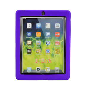 Hybrid Heavy Duty Hard/Soft Silicone Case Cover with Stand for iPad 2/3/4 Hot SL