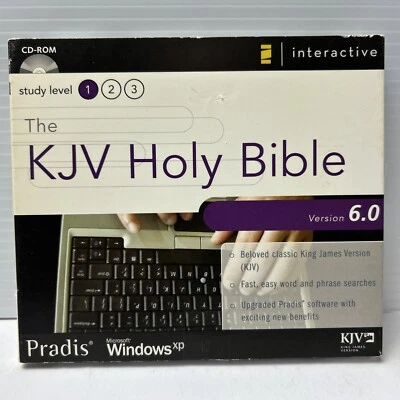 Pradis Interactive KJV Holy Bible CD-Rom 6.0 Windows XP Study Level 1 New Sealed - Image 1 of 4