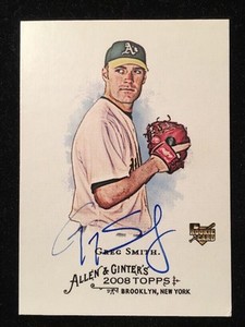 GREG SMITH 2008 TOPPS ALLEN GINTERS ROOKIE AUTOGRAPHED SIGNED AUTO RC CARD 298
