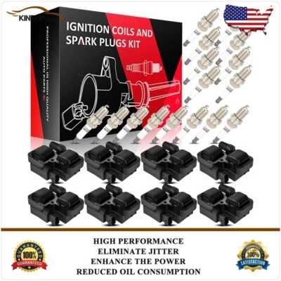 Ignition Coils & Iridium Spark Plugs Kit For Mercedes Benz S430 S500 2000-2006 - Image 1 of 4