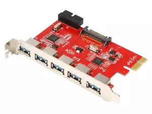 Pcie Card to USB 3.0 - 5 External SuperSpeed Ports + 2 Internal 19 Pin Ports - Picture 1 of 1