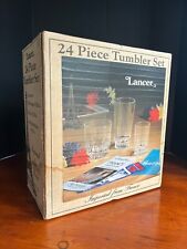 Vintage Lancer 24 Piece Tumbler Set Glasses, Made in France, Factory Sealed Box