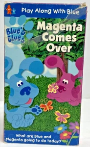 Blue's Clues Magenta Comes Over VHS 2000 Nick Jr Nickelodeon Blue Cartoon Film - Picture 1 of 8