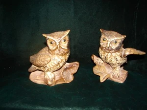 Par de estatuillas vintage de porcelana Homco Owl para interiores del hogar - Imagen 1 de 1