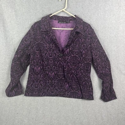 Chaqueta Briggs New York Mujer Talla XL Morado Floral Foto 1 de 4