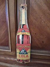 VINTAGE RC ROYAL CROWN COLA SODA POP PORCELAIN METAL SIGN BOTTLE AD