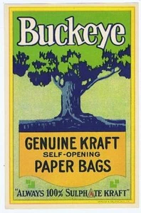 Buckeye Paper Bags original label from Walle Litho. - Picture 1 of 1