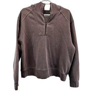 Rowan Josephine Quarter Zip Pullover Hoodie Sweatshirt Lila Grau Large - Bild 1 von 8