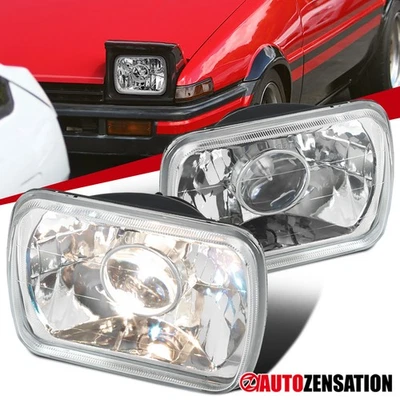 7x6 H4 H6054 Chrome Diamond Sealed Beam Projector Headlight Housing Replacement — 第 1/4 张图片