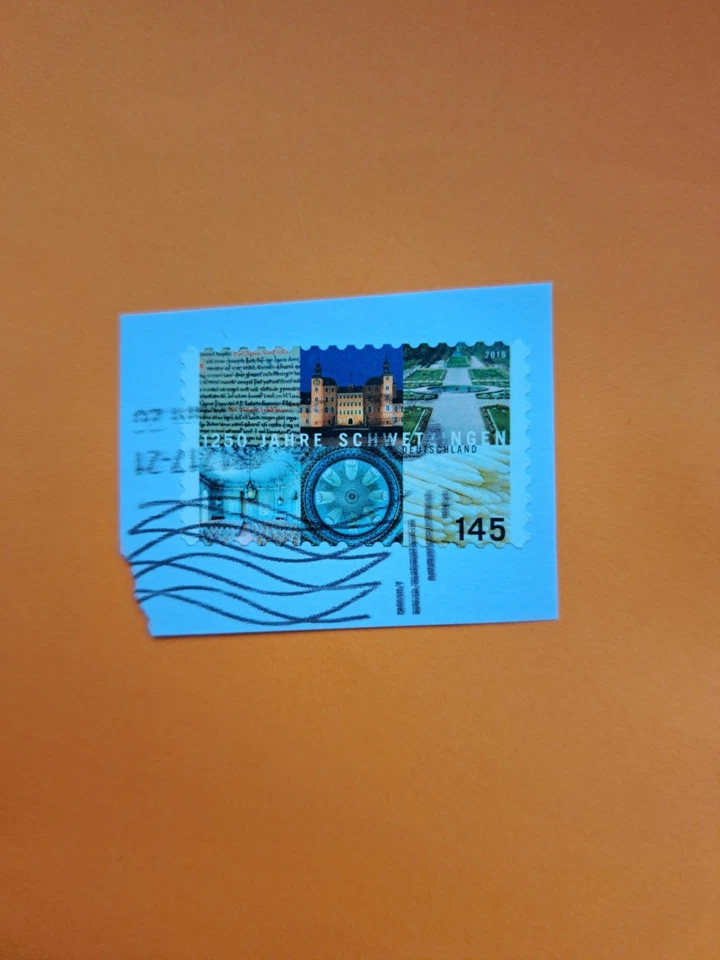 Sello usado de Alemania.    145 céntimos. 1250 años Schwetzingen. Foto 1 de 1