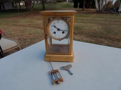 RELOJ REGULADOR TIFFANY & CO. FRANCÉS MARTI LATÓN Y CRISTAL FECHADO 1880 Foto 1 de 4