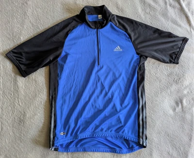 Camiseta deportiva de ciclismo ADIDAS Climalite para hombre grande L azul gris negra bicicleta Foto 1 de 4