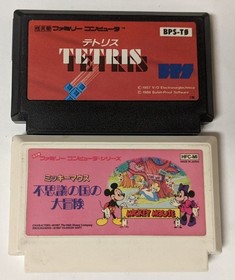 Nintendo Famicom Lot of 2 - Tetris & Mickey Mouse - DScx61