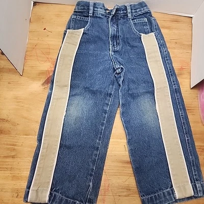 Винтажный редкий Y2K выцветший славы широкий джинсовой ткани мальчика Sz 5 полоски Skater Paco стиль  - Изображение 1 из 4