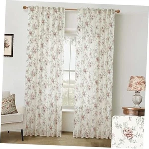 Rote rustikale Landhaus Vorhänge für Esszimmer 50" B x 84" L (2er Pack) rot und grün - Bild 1 von 8