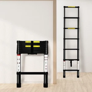 Traderight Telescopic Ladder Multipurpose Portable Aluminium Extension Steps 2M - Picture 1 of 12